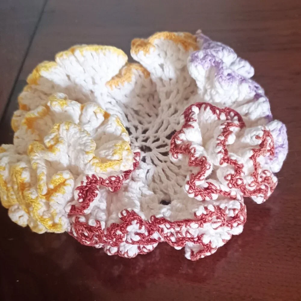 Vintage Lot of 2 Handmade Crocheted Doilies Assorted Sizes And Colors